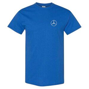 Men’s Mercedes-Benz Car Logo Embroidered Cotton T-Shirt - Royal Blue